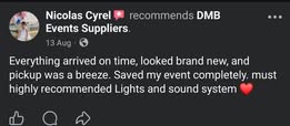 Customer review for DMB Events Suppliers